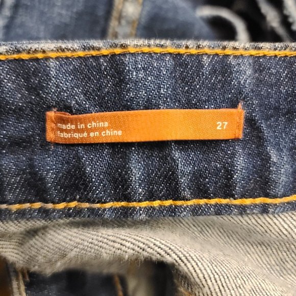 Anthropologie Pilcro The Vintage Straight Jeans Sz 27 Distressed Dark Wash NWOT - Picture 3 of 12